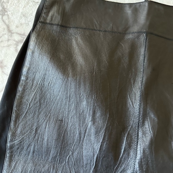 Vintage Witchy Black Leather Skirt Womens 10 Whimsigoth Midi Dark Academia Punk - Picture 3 of 8